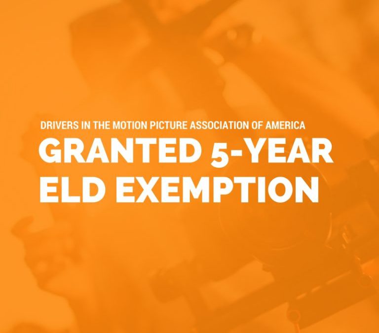 5-Year ELD Mandate Exemption Granted to Drivers in the Motion Picture Association of America