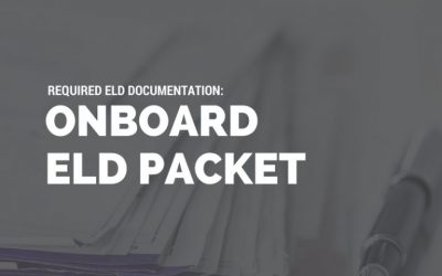 Required ELD Documentation: On-Board ELD Packet