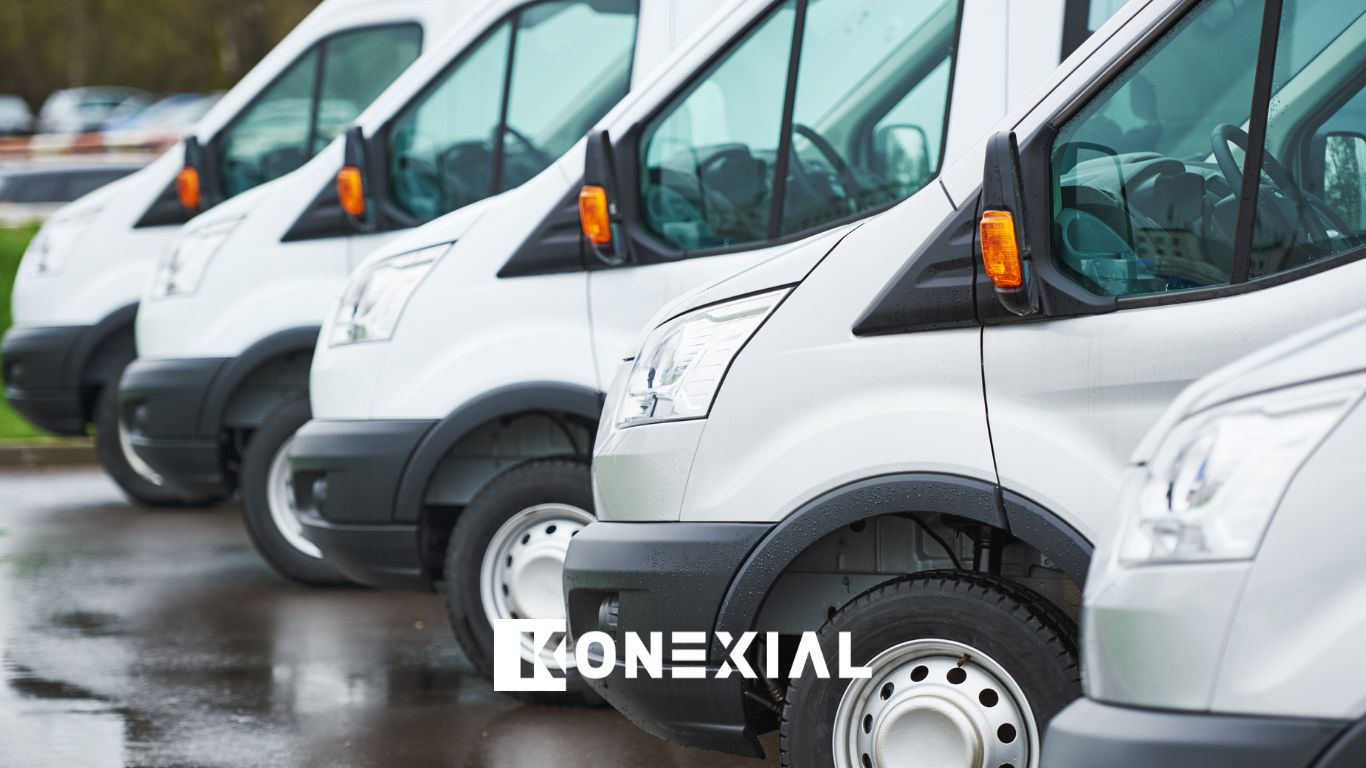 white delivery vans in a fleet