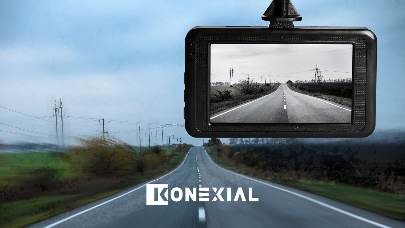 fleet dash camera driving on country road