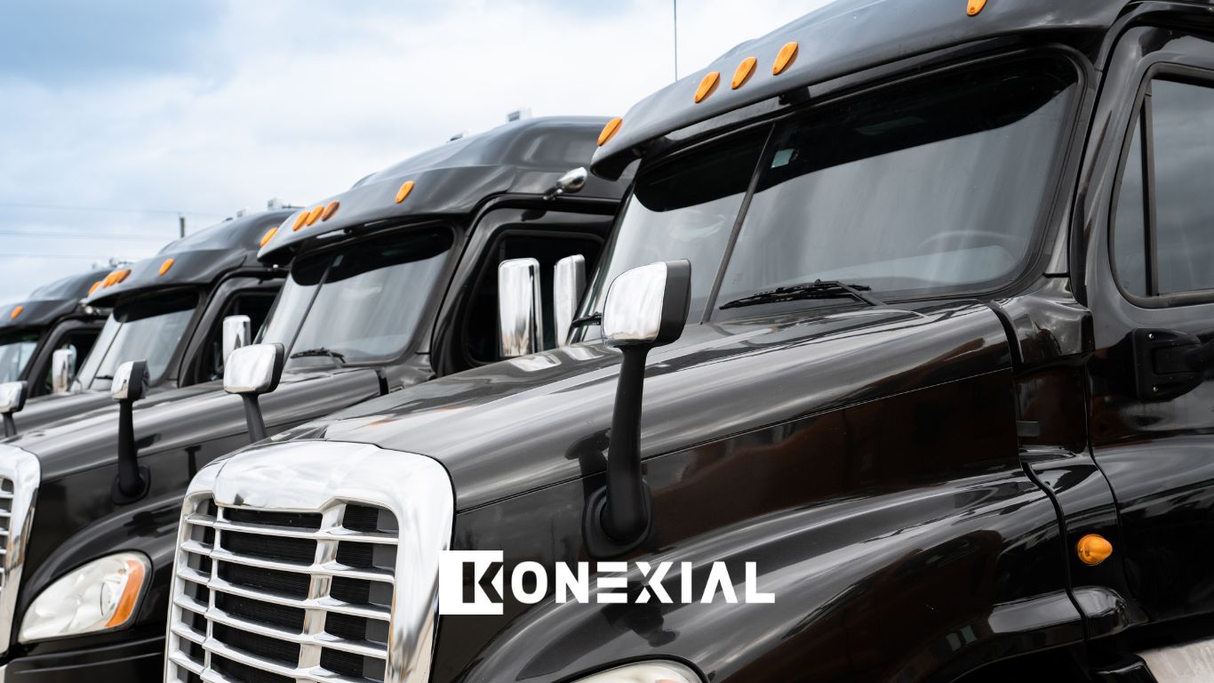 fleet of black commercial trucks 